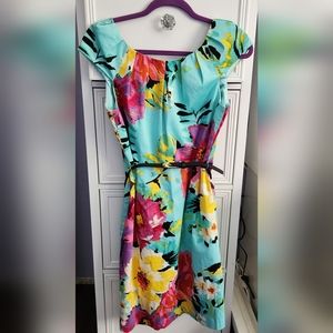 Spense Floral Belted Dress Size 6